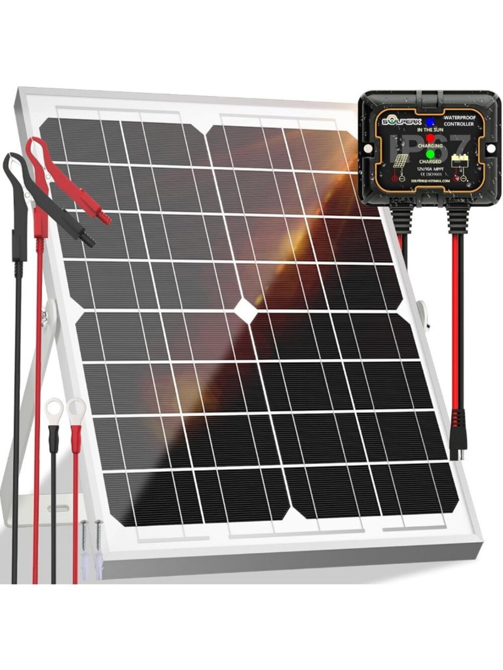 20W 12V Solar Panel Charger Kit with Controller - Eco-Friendly Power Solution